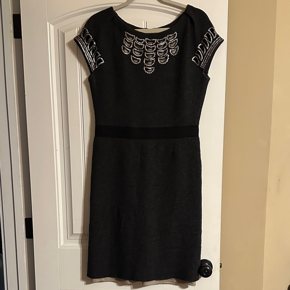 Tory Burch Wool Dress with cut outs and sequin embellishments